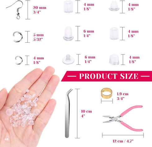 Earrings Hooks for Jewelry Making, Anezus 2000Pcs Earring Making Supplies Kit with Fish Hook Earrings, Earring Cards, Jewelry Plier, Earring Backs...