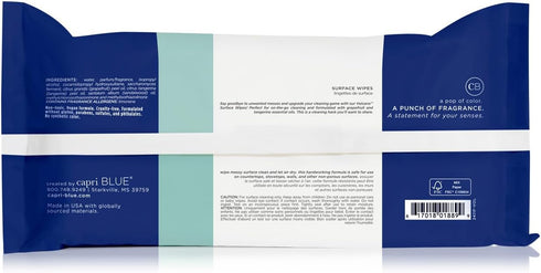 Capri Blue Volcano Multi Surface Wipes - Multi-Purpose Cleaning Wipes with Grapefruit & Tangerine Essential Oils - Safe for Countertops, Walls, an...