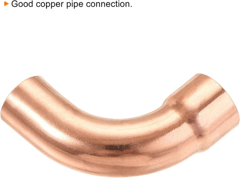 MECCANIXITY 90 Degrees Elbow Copper Pipe Fitting Short Turn Brazing Connection 3/4 Inch ID for HVAC Cooling Solar Equipment...