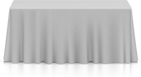Lann's Linens - 90" x 132" Premium Tablecloth for Wedding/Banquet/Restaurant - Rectangular Polyester Fabric Table Cloth - Silver...