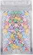 100pcs Frosted Clear Window Flat Colored Metallic Foil Resealable Zipper Seal Bags (Black, Flat | 3oz)...