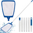 Pool Skimmer Net with Pole, Ultra Fine Mesh Pool Nets for Cleaning with Pole, Semi-deep Pool Net Skimmer with 68'' Thickened Aluminum Pole, Pool L...