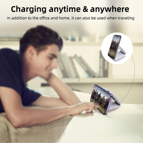 3 in 1 Charging Station for Apple Multiple Devices from Tech Gadget, Foldable Magnetic Mag-Safe Travel Charging Pad for iPhone 15 14 13 12 Pro Max...