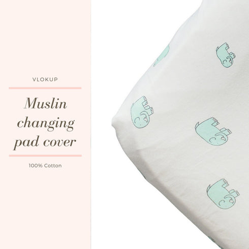 Baby Changing Pad Cover Set Muslin, Portable Contoured Diaper Change Pad Sheet for Boys and Girls by Vlokup, Flamingo...