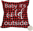 Winter Outdoor Merry Christmas Throw Pillow Covers 20x20 Inch Waterproof Red and Black Buffalo Plaids Baby It’s Cold Outside New Year Holiday Cush...