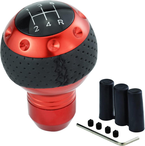 Shifter Knobs 5 Speed Gear Ball Shift Handle Car Transmission Lever Handle for Most Manual Automation Vehicles (Red)...