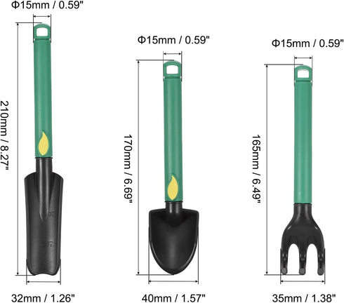MECCANIXITY Mini Garden Tools Set Plastic Gardening Hand Tools Trowel Rake Spade Kit Home Garden Supplies for Flowers Succulent Transplanting 3Pcs...