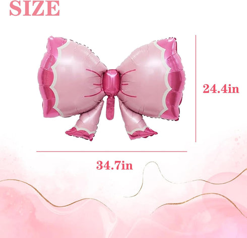 Bowtie Pink Balloon Bow Foil Balloon for Baby Shower, Wedding, Kids Mouse Theme Party Decoration...