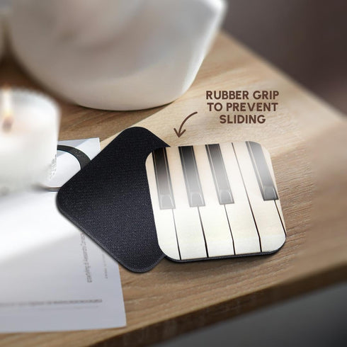 3dRose cst_45224_2 Piano Keys-Instruments-Photography-Soft Coasters, Set of 8...