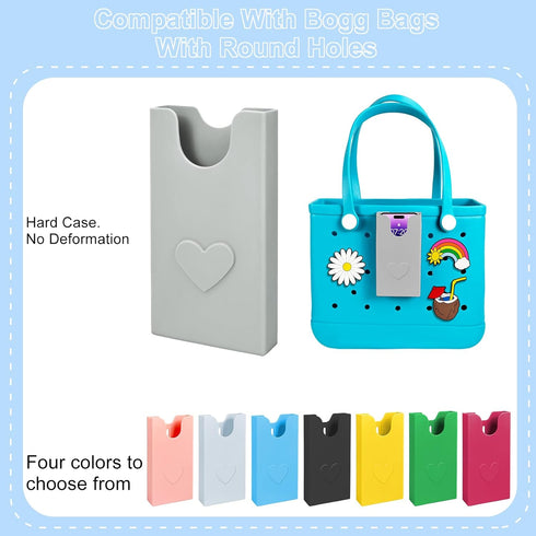 Phone Holder Compatible with Bogg Bag, Soft Silicone 3Pcs Charm Insert Accessories for Bogg Bag Phone Holder Fits All Cellphones Attachment for Be...