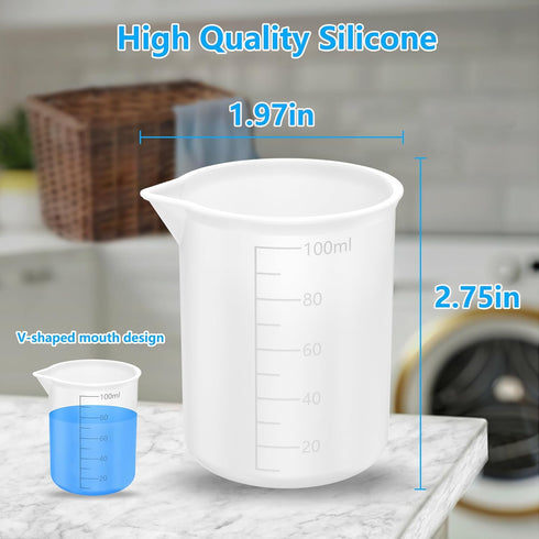 Flexible Laundry Detergent Cup, Silicone Laundry Detergent Measuring Cup Washable Laundry Measuring Cup for Liquid Detergent Reusable Pliable Sili...