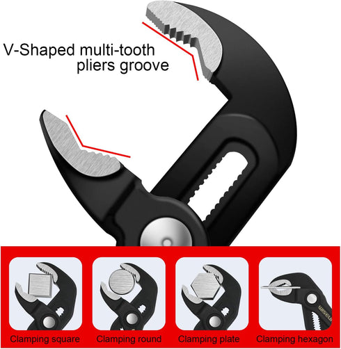 Groove Joint Pliers 7 Inch with Fast Adjustable Pliers V-Jaw Tongue and Groove Pliers Wrench for Water Pump,Home Repair,Plumbing,Gripping,Nuts,Bol...