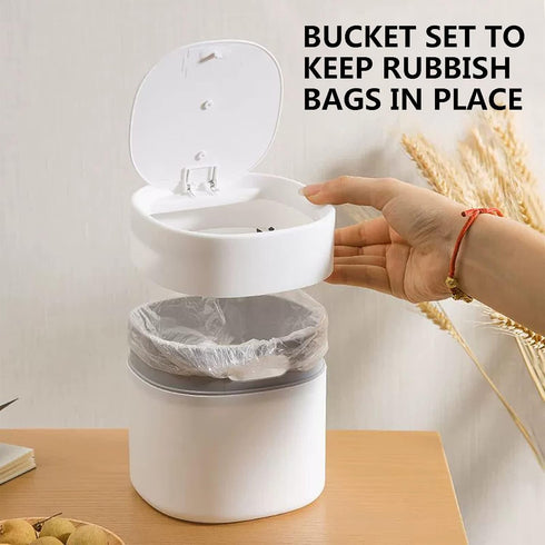 Mini Desktop Trash Can with Lid,Small Garbage Can for Countertop,Dressing Table,Bedside Etc,Free 90 Bags(White)...