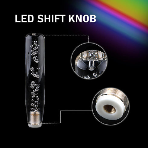 1 PC Car LED Luminous Crystal Gear Shifter, Personalized Bubbles with Colorful Lights Shift Knob, 7.87 in Cool Head, Universal for Cars Trucks (Tr...