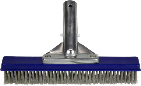 Poolmaster 20177 Aluminum-Back Swimming Pool Wall Brush with Stainless Steel Bristles, 10-Inch, Silver...