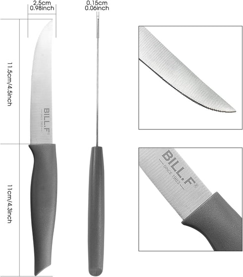 Steak Knives Set of 4,Stainless Steel Steak Cutlery Sets,4.5 In Sharp Blade Rust-proof Steak Knife with Serrated Edge, Dishwasher Safe Steak Knive...