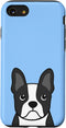 iPhone SE (2020) / 7 / 8 Boston Terrier Face Phone Case Gifts Baby Blue Dog Lover Case...