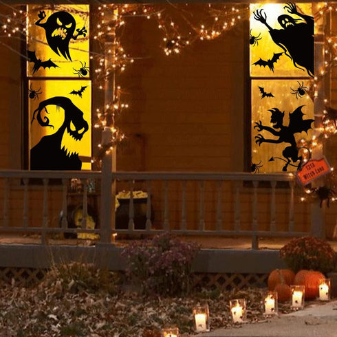 Large Halloween Window Clings Stickers, Halloween Window Decorations Halloween Window Silhouette for Windows Glass Walls...