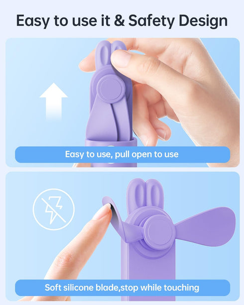 Portable Handheld Fan, Personal Mini Fan - Hand Held Fan, LED Display, USB Rechargeable Small Travel Fan with Portable Charger, Cute Lash Eyelash ...