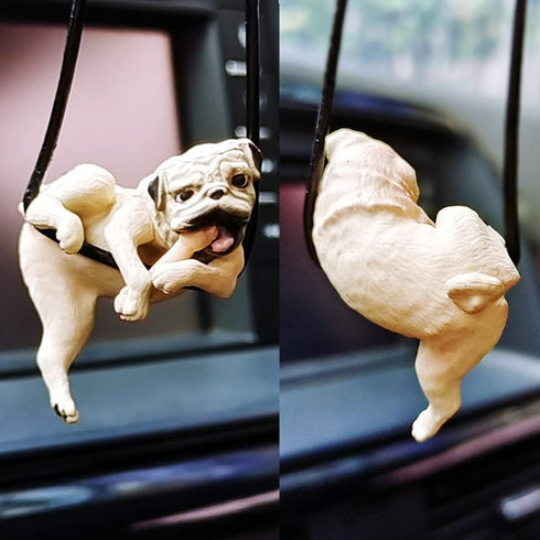 Swinging Dog Car Hanging Pendant Funny Animal Car Rearview Mirror Hanging Charms Ornament Swing Bulldog Auto Interior Accessories Gift Home Decor...
