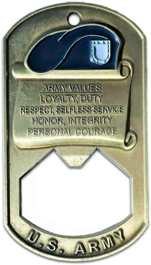 U.S. Army (USA) Dog Tag Bottle Opener or Challenge Coin | Perfect Veteran & Military Gift for Your Soldier | Old Dominion LLC...