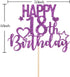 INNORU Purple Glitter Happy 18th Birthday Cake Topper for Cheers to 18 Years - Eighteen AF Birthday Party Cake Decorations...