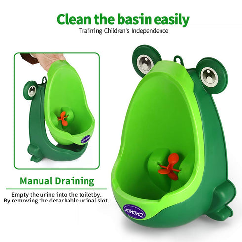 Urinal for Toddlers Boys with Frog Funny Aiming Target,Frog Urinal Potty Training(Blue)...