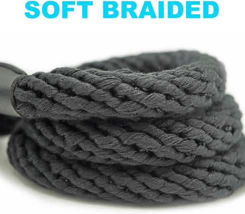 Slip Lead Dog Leash, No Pull Dog Leash Slip Lead, Anti-Choke Soft Braided Rope Leash for Large Medium Dogs Transitional Training and Walking (Blac...