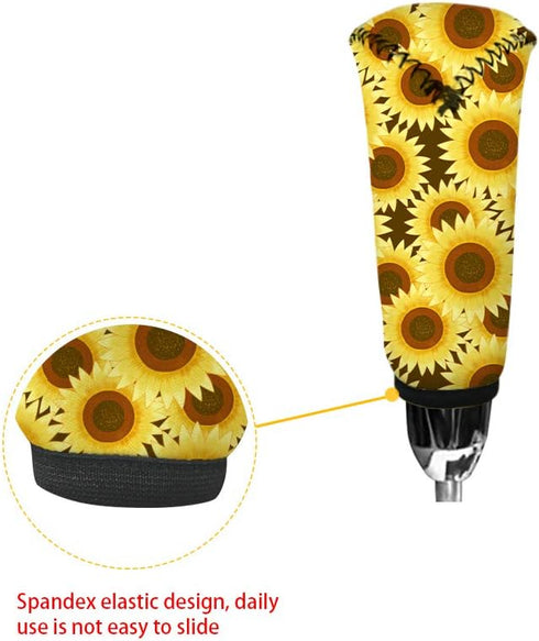 Auto Gear Shift Knob Cover + Handbrake Cover Set of 2,Hawaiian Blue Flower Car Interior Accessiores Gift for Women...