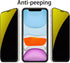 2 Pack Anti-Blue Privacy Tempered Glass Suit for iPhone 11 / iPhone XR Mirror Anti-Spy Screen Protector Anti-Peeping Film Electroplated 9H Hardnes...
