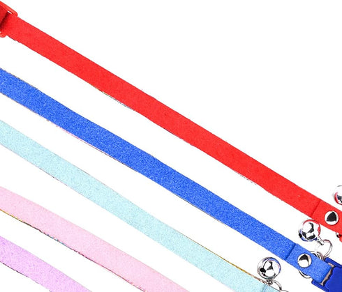 Dogs Kingdom Dog Cat Collar with Bell Breakaway Safe Pet Collar Kitty Necklace Small Dog Kitten Bling Colorful Rhinestone Girl Boy Adjustable...