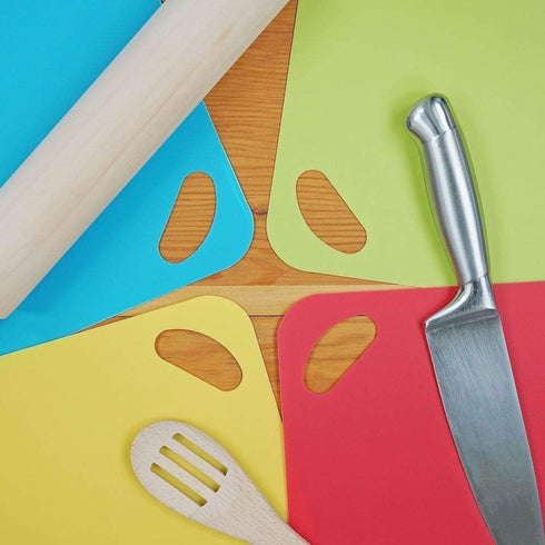 Southern Homewares Cutting Boards Set of 4 - Southern Homewares - Durable Flexible Plastic Kitchen Food Prep Mats Kitchen Accessory Multicolored...