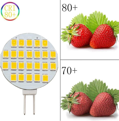GRV G4 Bi Pin Base Halogen Replacement Bulb 24-2835SMD LED Bulb Lamp Super Bright RV Camper Under Cabinet Dome Light DC12V Dimmable Warm White Sof...