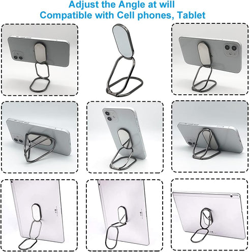 Cell Phone Ring Holder Finger Kickstand, CLZWiiN Foldable 360° Rotation Cellphone Stand for Desk, Office Desktop, Magnetic Car Mount, Metal Multi-...