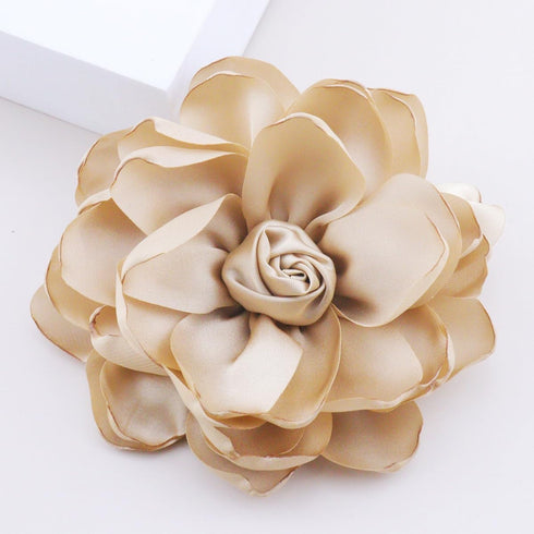Lightweight Fabric Rose Flower Large Brooch Dual Purpose Brooch Hairpin Elegant Handmade Flower Brooches Pin for Women Dress Suit Ceremony Delicat...