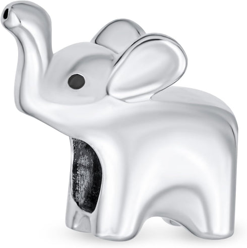 Lucky Zoo Animal Good Luck Trunk Up Circus Elephant Puzzle Bead Charm For Women Teen Polished .925 Sterling Silver Fits European Bracelet...