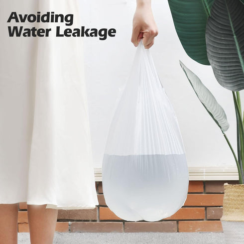 2-4 Gallon Portable Trash Bags,60 Counts Thicken portable Small Garbage Bags for Office, Kitchen,Bedroom Trash Can,Strong Trash Bags?White?...