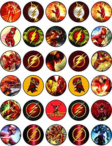 30 x Edible Cupcake Toppers Themed of Speed Hero Collection of Edible Cake Decorations | Uncut Edible on Wafer Sheet...