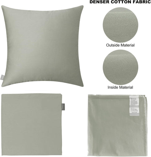 Thmyo 4-Pack 100% Cotton Comfortable Solid Decorative Throw Pillow Case Square Cushion Cover Pillowcase Sublimation Blank Pillow Covers DIY Throw ...