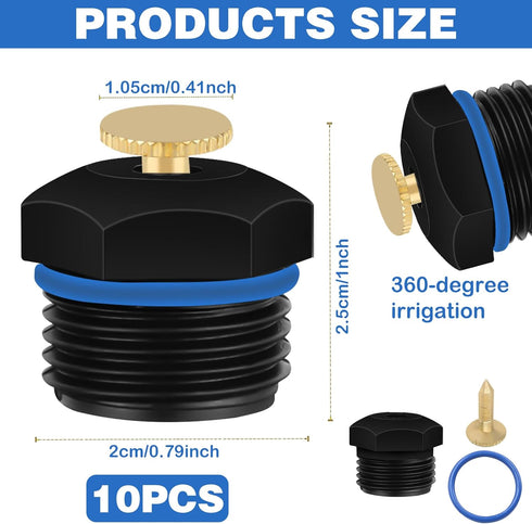 10Pcs Atomizing Irrigation Sprinkler Heads, Misting Nozzles for 1/2 Inch Garden Sprinkler Heads Sprinkler System 360 Rotation Mister Nozzles, Wate...