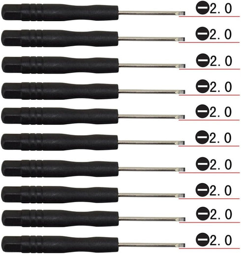 Fixinus 10 Pieces Slotted 2.0mm Flat Head Mini Screwdrivers Set for Cell Phone iPhone Samsung Tablet Laptop PC Games and Small Electronics...
