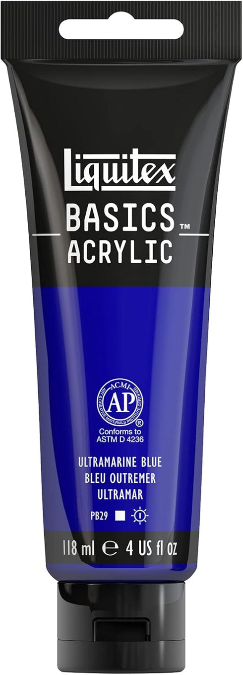 Liquitex BASICS Acrylic Paint, 118ml (4-oz) Tube, Ultramarine Blue...