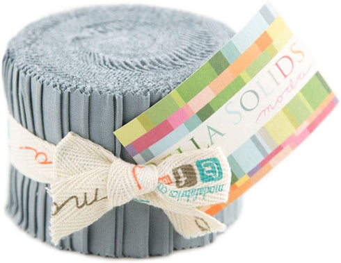 Bella Solids Steel Junior Jelly Roll 20 2.5-inch Strips Moda Fabrics 9900JJR 184...