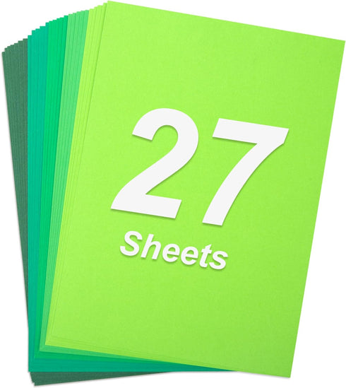 SallyFashion 27 Sheets Cardstock Paper for Craft, A4 Heavyweight Construction Paper Green Thick Craft Paper for Kids Art St. Patrick Decoration 25...