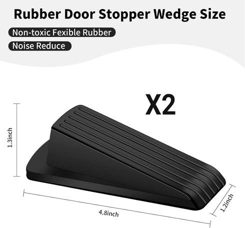 Door Stoppers, 2 Pack Premium Rubber Door Stoppers for Bottom of Door Security Rubber, Door Stopper Wedge for Carpet Heavy Duty Door...