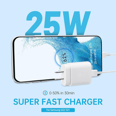 Type C Charger Fast Charging, 25W USB C Fast Wall Charger with 5FT Android Phone Charging Cable for Galaxy S24 Ultra/S24+/S24/S23 Ultra/S23/S22 Ul...