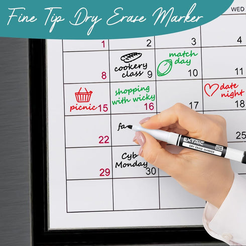 Dry Erase Markers Fine Tip, 12 Count Whiteboard Markers, Black Dry Erase Markers, Fine Point Dry Erase Markers, Dry Erase Markers for Kids, White ...
