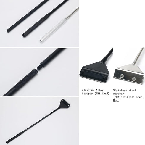 Aluminum Alloy Algae Scraper Lightweight Aquarium Cleaning Tool Length Adjustable Alga Removal Blades Long Telescopic Handle Clean Kit for Fish Ta...