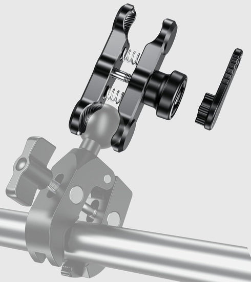 BRCOVAN Anti-Theft Aluminum Alloy Double Socket Arm Compatible with RAM Mounts B Size 1'' Ball Mounting Base & Bike Motorcycle Phone Holder (Mediu...