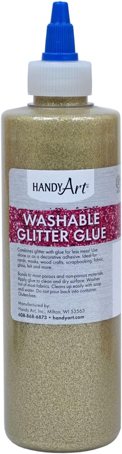 Handy Art Washable Glitter Glue 4 ounce, Gold...